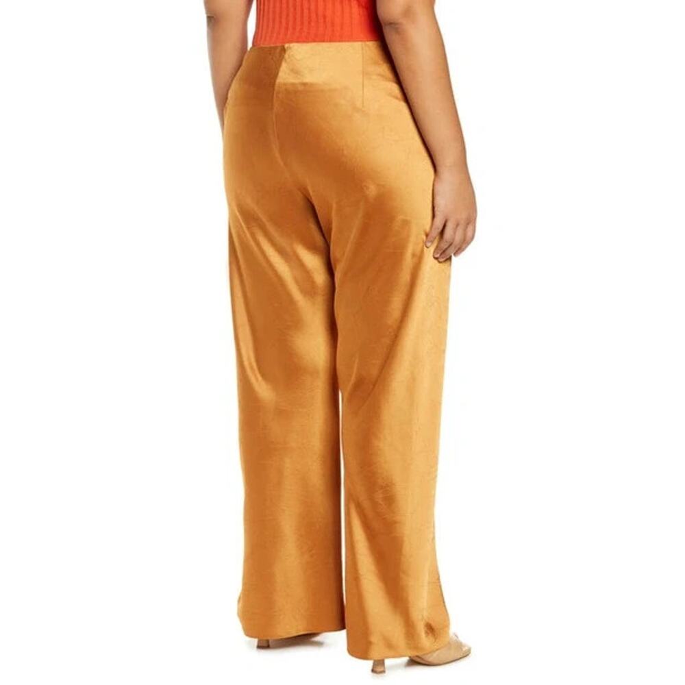 Vince High-Waist Fluid Satin Bias Pant Women's Burnt Orange Size 1X NWT - Picture 2 of 16